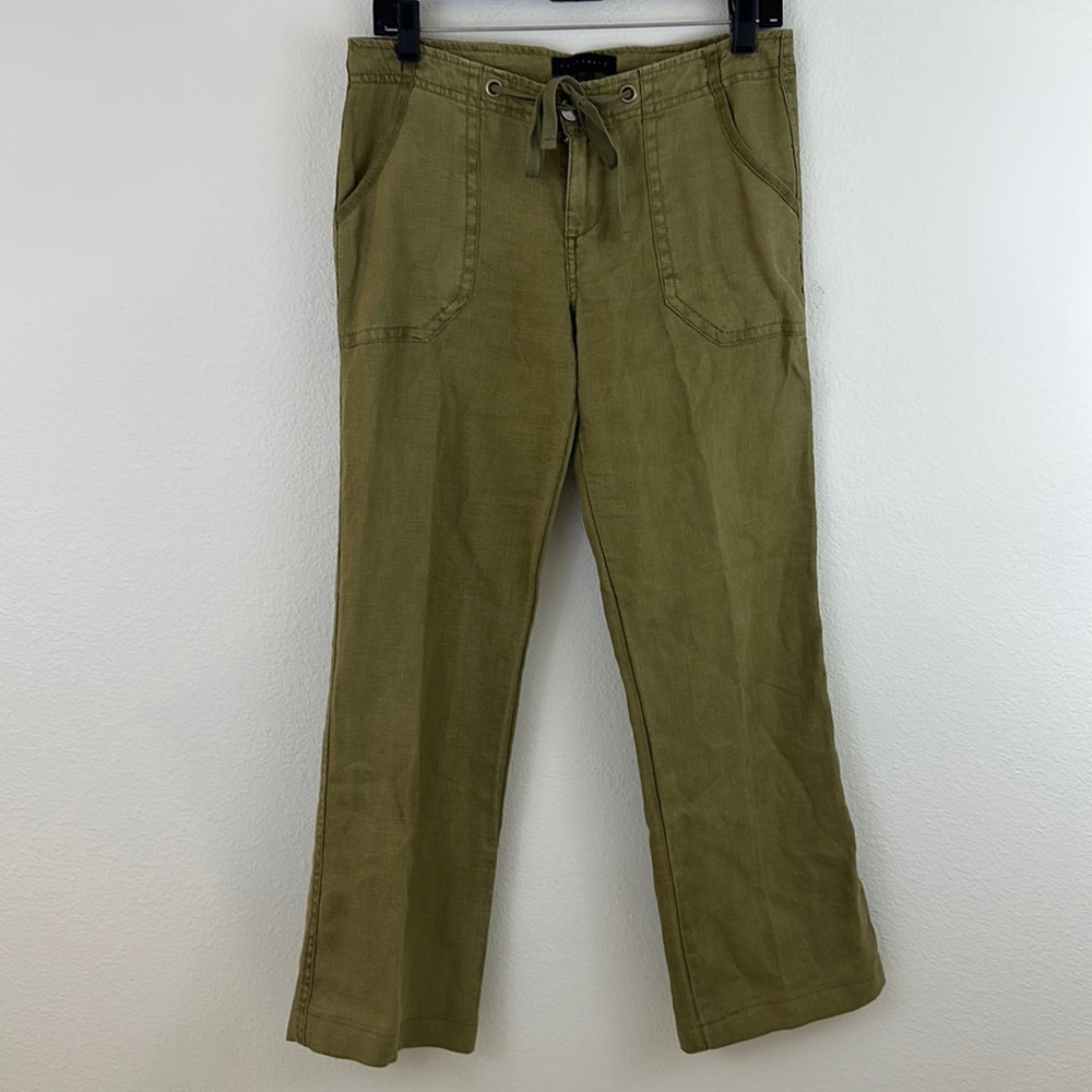 Sanctuary Linen Green Pull On Pants